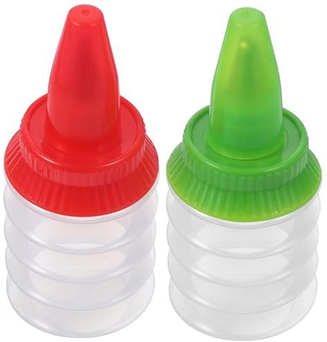 LIFKOME Botellas de Glaseado Color Aleatorio 2 Piezas de Plástico PP Reutilizable, Ligeras y Fáciles de Almacenar para Decoración de Pasteles y Repostería para Pasteles y Hojaldres
