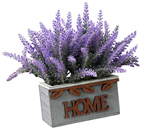 PRETYZOOM 1Stk künstlicher Lavendel Kunstpflanzen drinnen Blumentöpfe drinnen Wohnkultur Zimmerpflanzen Desktop- Desktop gefälschte Topfpflanze Hochzeit Ornamente Holz