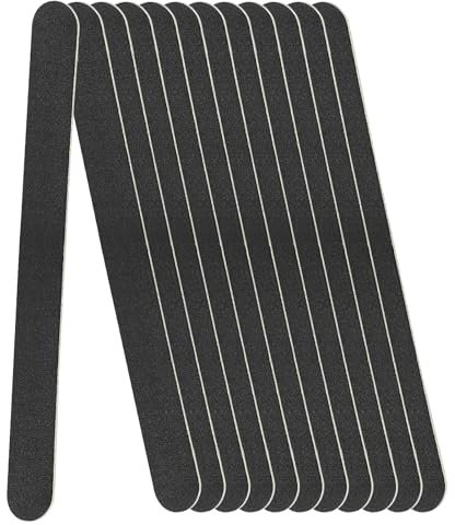 Set di 12 Lime per Unghie Nere a Doppia Faccia Grana 100/180, Lavabili e Riutilizzabili per Manicure e Toelettatura Animali Domestici