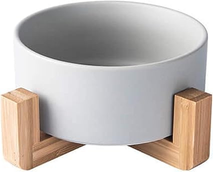 Bol en céramique pour Chiens, Gamelle en céramique pour Chats, Bol Alimentaire pour Chiens, Récipient pour Nourriture et Eau, Gamelle Design céramique, Bol pour croquettes et Eau (Gris, 1 Bol)