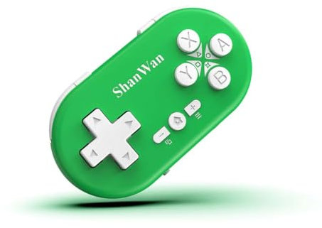 ShanWan Mini contrôleur de jeu Bluetooth sans fil pour Switch, Windows, Android, iOS et PS 4 (Vert)