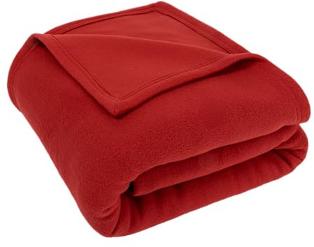 LNT France - Couverture Polaire 220 x 240 cm (Terracotta), 100% Polyester - traité Non-feu - Couverture Ultra Chaude, Ultra Douce pour Lit et Canapé