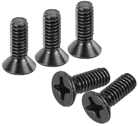 uxcell 25 pcs #12-24x5/8 inches Machine Screws Phillips Pan Cross Head Screws Fasteners Bolts 304 Stainless Steel Black for Wall Socket,House Repairs