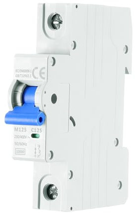 QUARKZMAN Interruptor Automático en Miniatura 1P 125A AC 230V/400V M125 Montaje en Riel DIN Interruptor de Desconexión de Circuito Protección Térmica Magnética para Cortocircuitos Azul