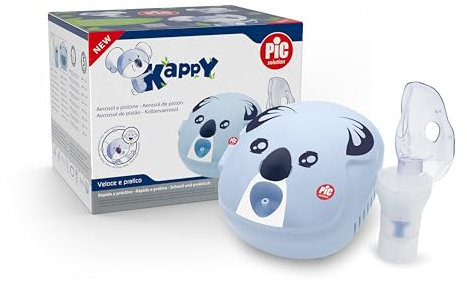 Pic Solution Kappy Aerosol a Micropistone Silenzioso, per Trattamento di Aerosol Terapia, Completo di Accessori, Bianco Blu e Azzurro