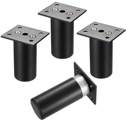 AIOUHMYM 4 Stück Möbelfüße 8cm, Alulegierung Schrankfüße, Möbelfuß Stellfüße, Schrank Beine, Schrankbeine, Möbelbeine, Metall Füsse für Schränke Stühle Tisch Schreibtisch Couch Füße Sofa Füße Beine