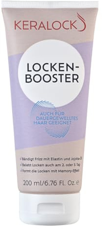 Keralock Locken-Booster Creme 200 ml – Locken Gel mit Jojobaöl & Elastin – Memory-Effekt für lockiges, gewelltes & dauergewelltes Haar – Styling & Pflege