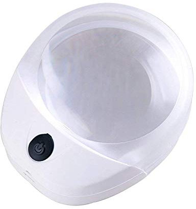 SaryEdge Magnifying glass, Illuminated Magnifying Glass LED Light Magnifiers 10x Portable Mini Dome Magnifying Glass for Reading Books Maps and More Office File(