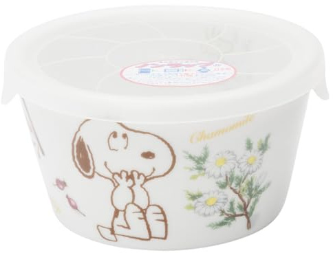 Peanuts 888489 Snoopy Herb Forest Chamomile Snoopy Small Bowl Salad Bowl with Lid, Diameter Approximately 4.3 inches (11 cm) x Height Approx. 2.4 inches (6 cm), Microwave and Dishwasher Safe, Made in