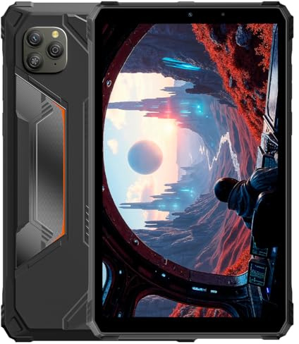 Blackview Active 5 IA Tablet Teléfono Resistente, 3 Modelos de IA, 8.68 HD+ 90Hz, Impermeable IP68/IP69K Android 15 Antigolpes, 24GB+128GB, Dual SIM 4G LTE, 16MP+13MP, GPS Huella Digital Gris
