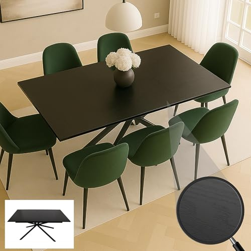 Mendler Esszimmertisch HWC-O57 MDF - Stein-Optik schwarz | Ausziehtisch, Esstisch, Eisen, ausziehbar 160-200x90cm