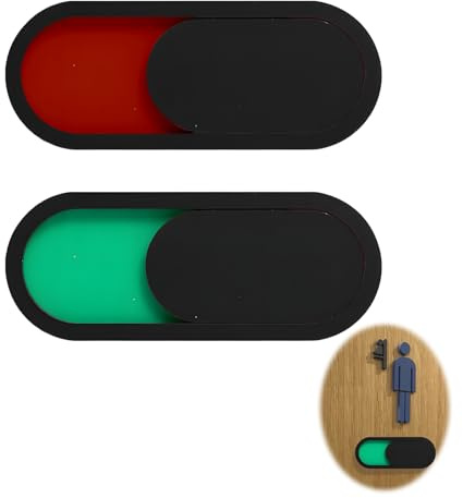2 Stück Besetzt-Schild rot-grün Schiebeschild für Tür Toilette Badezimmer | Kompaktes Sichtschutzschild, DIY-Anbringung, einstellbarer Schiebemechanismus, ideal für Büros Konferenzräume Hotels