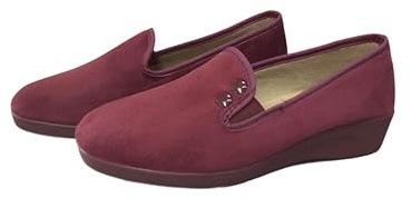 COZSERIES Zapatillas de Casa Mujer Invierno | Zapatos de Paño con Cuña | Calzado Anatómico con Cierre de Gancho y Bucle | Suela de Caucho Antideslizante | Interior de Suapel | Hecho en España