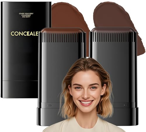 2 PCS Root Concealer Hair Dye Stick For Grey Hair - Sweatproof With Built In Comb Applicator Temporary Root Touch Up Color Coverage Stick - Portable And Travel Friendly (Black Brown & Coffee)