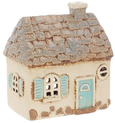 Home of Christmas | Casa delle luci | Portacandeline | Ceramica (Beige/Grigio 13x12x7 cm)