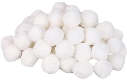 Angoily Boules Filtrantes pour Piscine Filtration Sable 500g Fibres Blanches Adsorption Huile Piscine Spa Nettoyage Longue Durée