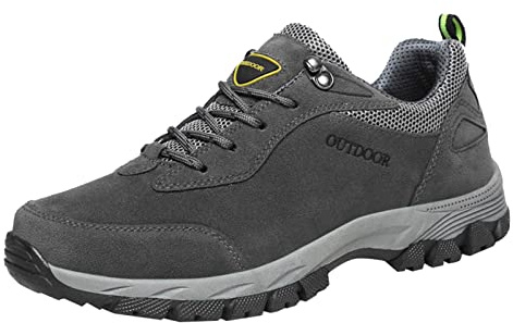 Scarpe da trekking da uomo in pelle scamosciata, sneakers da uomo estive senza lacci, scarpe da ginnastica fitness per il tempo libero, scarpe da passeggio leggere, scarpe ultraleggere, grigio scuro