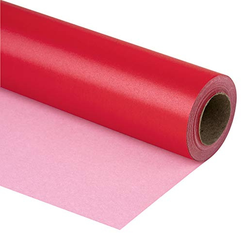 Ruspepa rött matt omslagspapper – 81,5 kvadratmeter – enfärgat pärlskimrande papper perfekt för bröllop, födelsedag, jul, babyshower gåvor – 76 cm x 10 m