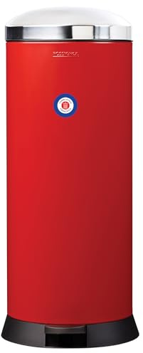 ROSSIGNOL Poubelle de cuisine, Poubelle 30L, Poubelle à pédale, Fabrication française, Fermeture silencieuse, Seau intérieur amovible avec anse, BOMBA