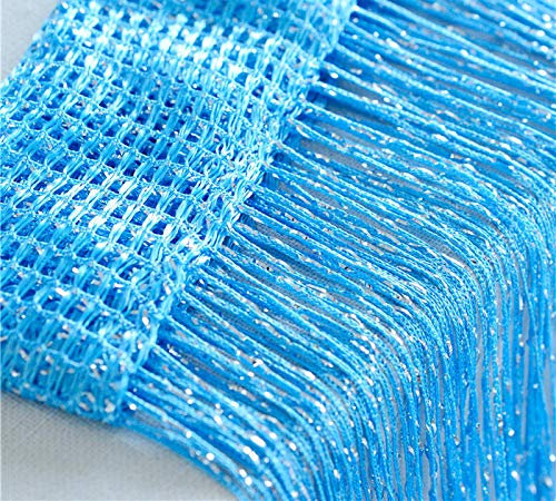RAILONCH Fadenvorhang Glitzer-Vorhang, glänzender Tür Vorhang 100 x 200cm,für Hochzeit, Festliche saisonale Dekoration (blau)