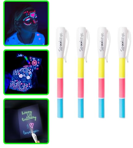 SPOOKEYZ Spy Pen with UV Light Magic Marker for Secret Messages Ideal as Kids Party Gadgets Goody Bag Filler for Kids Party Scavenger Hunt for Kids
