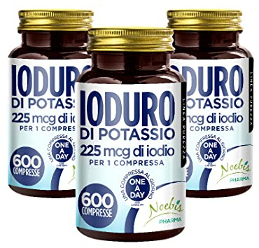 Yoduro de Potasio - 1800 Tabletas - 225 mcg de Yodo por 1 Comprimido - Suministro de Larga Duración