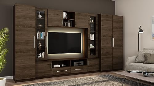 e-Meblast Wohnwand Neptun 200x52cm Modern Schrankwand Vitrinen Hängeschrank | Anbauwand, Wohnzimmer, Modern Schrankwand, Vitrinen, Hängeschrank