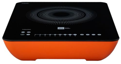 Miji - Star 3 ECO Trend sundown orange, mobiles Induktionskochfeld, Induktionsplatte mit 1 Kochfeld, Induktionskochplatte mit Ceranfeld autark, 9 Stufen, 2300 Watt, kompakte Größe für Camping