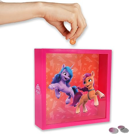 My Little Pony Sparschwein-Rahmen - Offiziell lizenzierte, magische Regenbogen-Einhorn-Spardose, Zimmerdeko, Geschenk für Mädchen