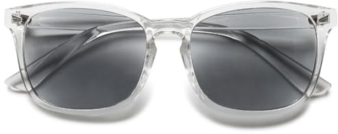 MAGIMODAC Damen Herren Lesebrille Rechteckige Sonnenlesebrille Getönte Lesesonnenbrille UV-Schutz Lesebrillen mit Sonnenschutz Transparent +2.00