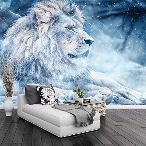 Papier Peint Auto-Adhésif Lion Des Animaux - Papier Peint Mural Carré Papier Peint Photo Feature Papier Peint 3D Wall-Art Papier Peint Peintures Murales Chambre Salon Affiches Murales, 250 x 175 cm