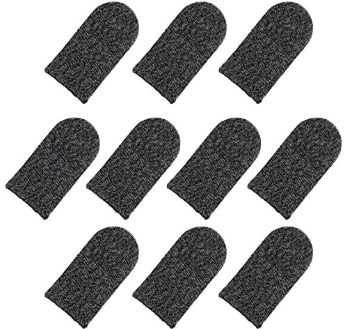 sourcing map Mobile Gaming Finger Sleeve, Controller Finger Thumb Sleeves Gloves Black Finger Cover for Mobile Phone Games, Pack of 40