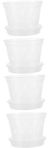 Yardwe 4 Juegos Maceta Contenedor De Orquídeas De Interior Jardinera De Orquídeas De Plástico Ollas Claras Jardineras De Orquídeas Jarrones De Orquídeas El Plastico con Agujeros Plantador