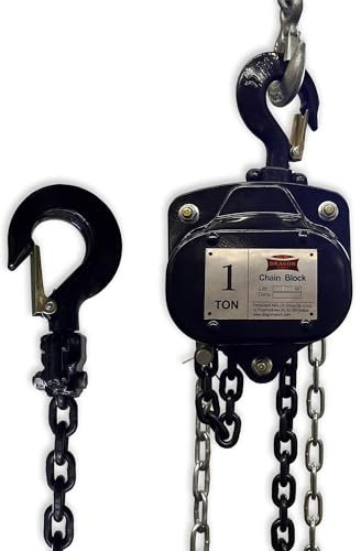 Dragon Winch Flaschenzug Seilzug Kettenzug Hebezug Ratschenzug 1000 kg mit robuste Stahlkette | 6 m Hubhöhe | 1T/1000KG Tragkraft | Handkettenzug 1T/6M