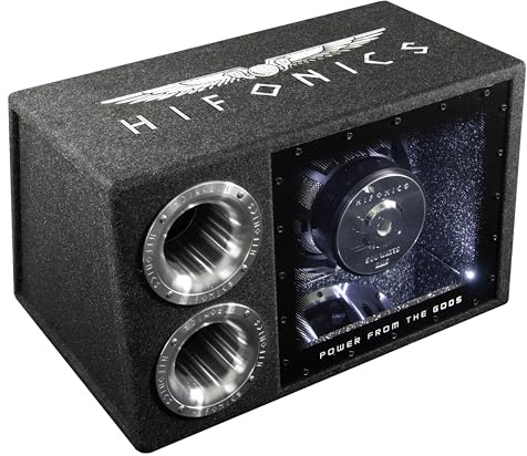 Hifonics ATL12BPS- 30 cm (12) -Single-Bandpass-System | Premium Power Auto-Subwoofer aus der Atlas Serie mit 500 W/RMS, 1000 W/MAX und LED Beleuchtung (Weiss)