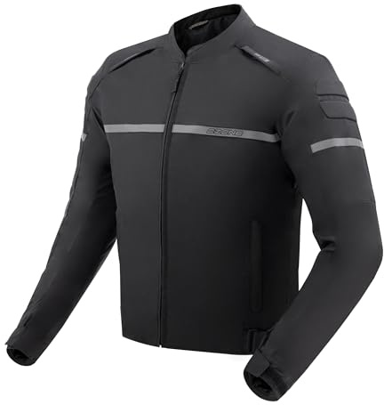 OZONE MOTO Rider Giacca da Moto Uomo | Tessile | Protezioni Gomiti e Spalle Livello 1 | Tasca per Protezione Schiena | Fodera Termica Impermeabile Removibile | Ventilazione | Taglie fino a 13XL