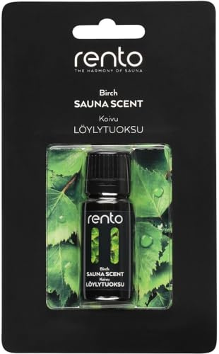 RENTO Essential Oil for Sauna 10 ml (0.34 Fl. Oz.), Concentrated Scented Original Finnish Sauna Fragrance, Complement Your Sauna Experience, Each Oil is Unique and Vegan (Birch)