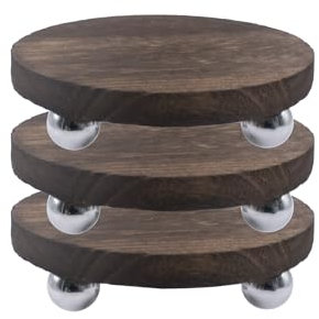 JINGHANGER Lot de 3 Support de pot de fleurs en bois Étagère Ronde décorative pour Jardin Contremarches de décor rustique de ferme Présentoir décoratif en bois pour Terrasse Maison 15cm