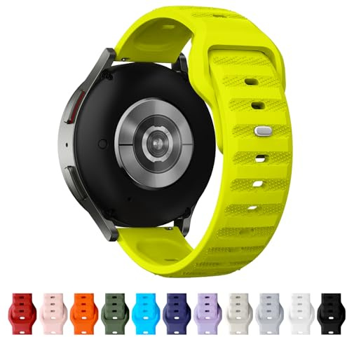 TStrap 12 Farben Uhrenarmband 22mm Silikon, Smartwatch Sport Ersatzarmband Neongrün für Herren Damen, mit Verstellbare Schließe