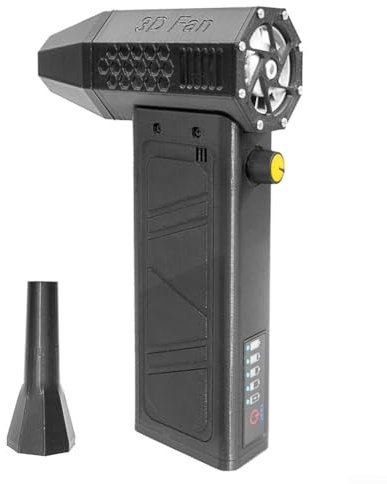 CARMOTTER Ventilatore portatile Turbo Jet, lunga durata della batteria, velocità regolabile, 13 lame in acciaio (nero)