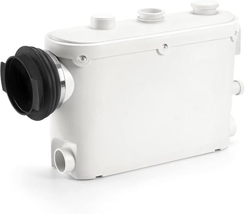 Hocanflo 500W Sewerage Pump Macerator Toilet, Waste Water Pump for WC Toilets, Shower, washbasin, Washing Machine, bathtubs, dishwashers, 4 inlets