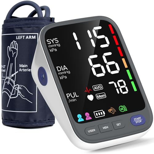 Medical Blood Pressure Monitors, Upper Arm Large Cuff Blood Pressure Machine for Home Use, Super Large 6.4” LED Display | 2 * 120 Sets Memory | Heart Rate Monitor