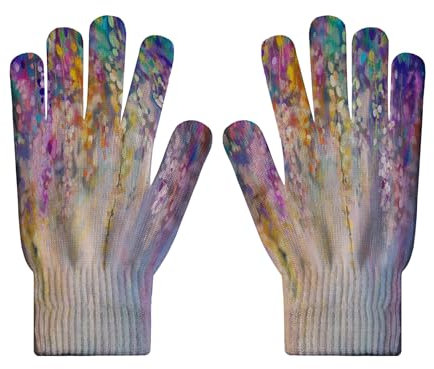 MLSOWM Schutz -Strickhandschuhe bunte Punkte Bedruckte Touchscreen-Fäustlinge Herren Und Freizeithandschuhe Outdoor-Fahren Radfahren Skifahre