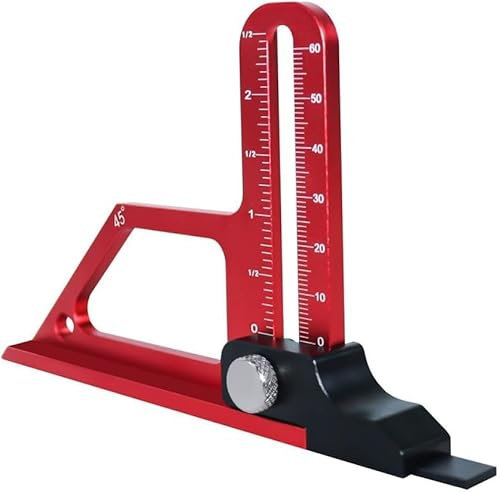 Adjustable Table Saw Depth Gauge,Router Table, and Drill Press,0-60mm Metric & Inch Router Table Height Gauge for Table Saw,Precise Woodworking Tool,Depth Gauge
