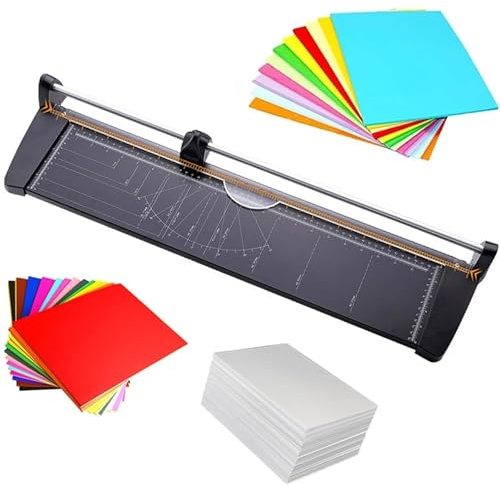 A2 Manual Paper Cutter - 60cm Wide Heavy Duty Guillotine Trimmer For Craft Paper, Cardstock, Photos, Resistant Steel Base | Precision 1mm Cut (10 Sheets) | Scrapbooking, Office, School Supplies