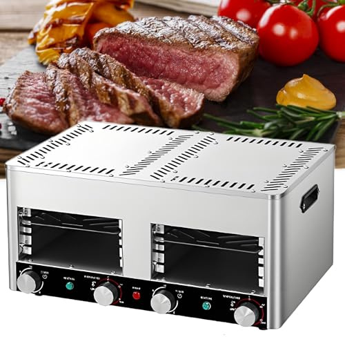 Broiler électrique Sans Fumée Pour Une Utilisation Intérieure, Est Livré Avec Plateau Chair Et Un Gril, 800 ℃ Poêle à Steak Commercial Pour Cuisson Steak, S'adapte Sur Le Comptoir D(Size:110V,Color:b)