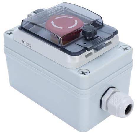 Fafeicy Botón de Parada de Emergencia Agua Endurante E START STIPT con IP67 Alcival de ABS para Uso Industrial para Exteriores Al Aire Libre