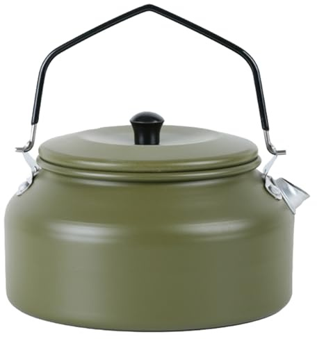Javoryxh Chaudières À Eau De Camping Bouilloire Thé en Aluminium D'extérieur Théière Portable Pots Suspendus Ustensiles Cuisine pour Le Camping Chaudières Eau Voyage Petit Remplacement Voyage
