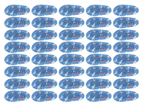 lyrlody Självhäftande ögonlappar, Paket med 40 Enheter med Roliga Tecknade Designs med Non-woven Bomull, för Barn och Vuxna (Undervattensvärldsstil)