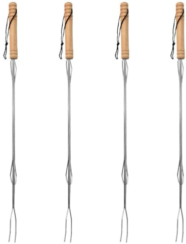 FACAIIO Lot de 4 fourchettes télescopiques en acier inoxydable pour barbecue - 76 cm